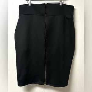 Caren Sport Black Pencil Skirt with Center Zip in Back